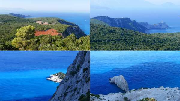 Primeira vista do Cabo Lefkas