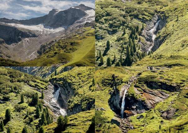 Landschaft unter dem Gletscher