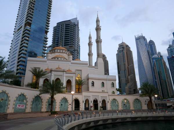 Mosque among skyscrapers