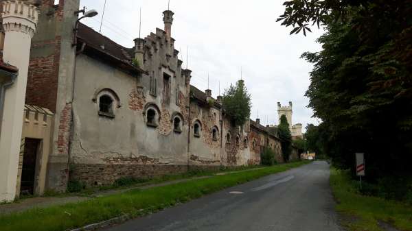 Street of stylish buildings