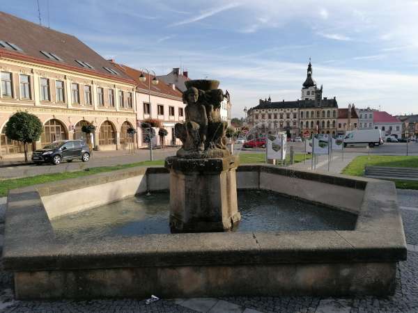 Fontana in piazza Jiřího z Poděbrad