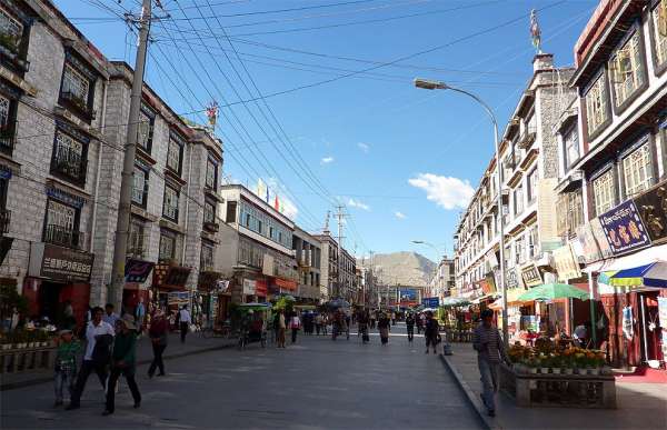 Straße im alten Lhasa