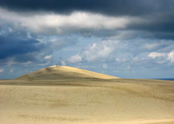 La cima della duna in vista