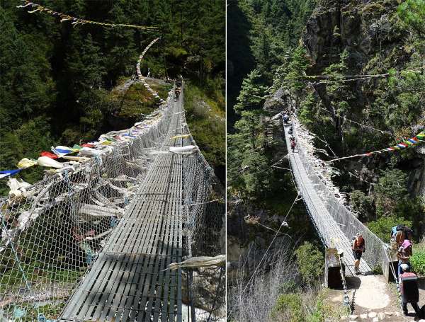 Die höchste Brücke über Dudh Khosi
