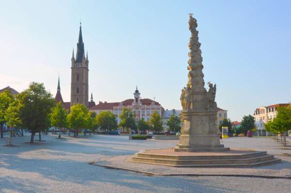 Jan Žižka from Trocnov square with the town hall