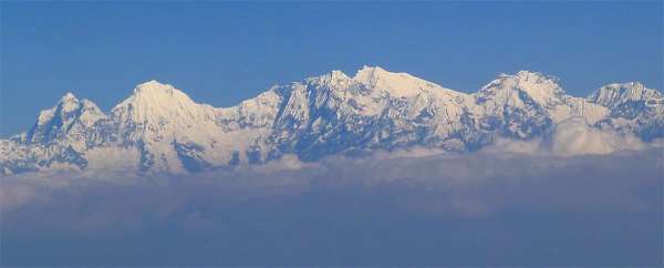 Aerial view of mountain range Ganesh