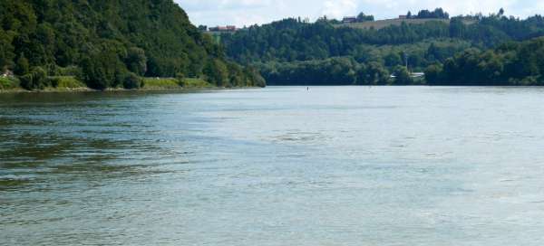 Zusammenfluss der Donau mit dem Inn