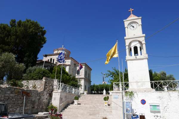 Beautiful bell tower in Pythagorio