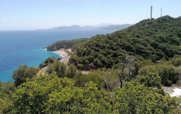 Vista della spiaggia di Tsambou