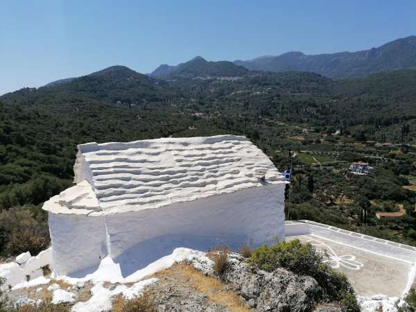 Sitting above the church