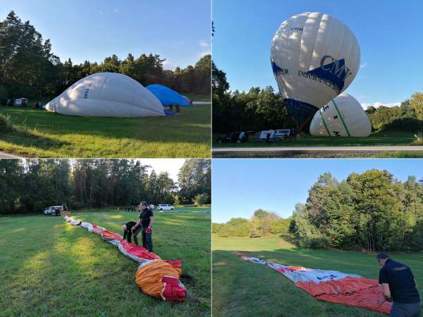 Vorbereitung eines Heißluftballons
