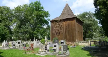 Wooden bell tower in Kostelec
