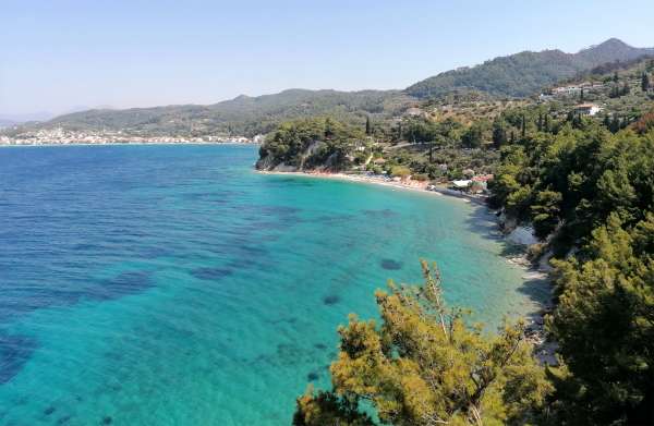 Blick auf den Strand Lemonákia