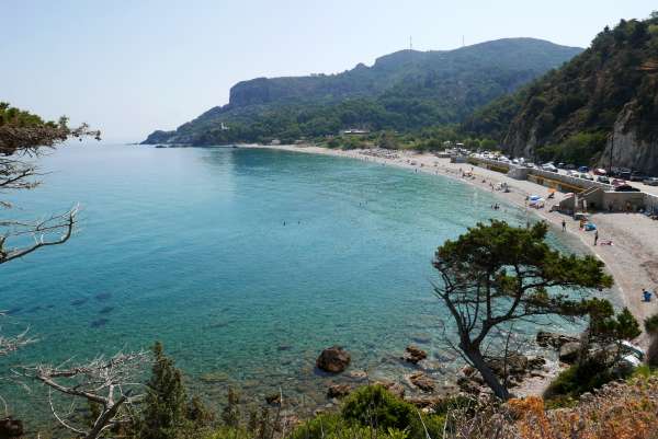 Vue sur la plage de Potami