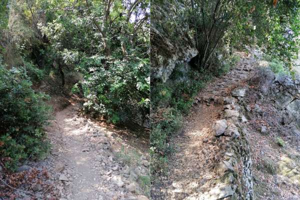 Sendero a la playa de Mikro Seitani