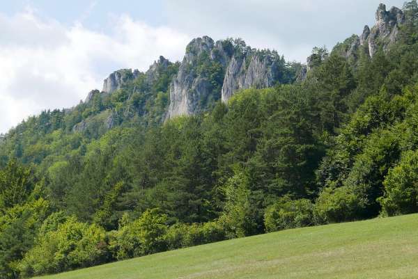 View of the rocks directly above us