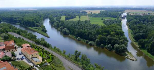 Zusammenfluss von Elbe und Moldau in Mělník