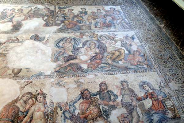 Mosaics with scenes from Greek mythology