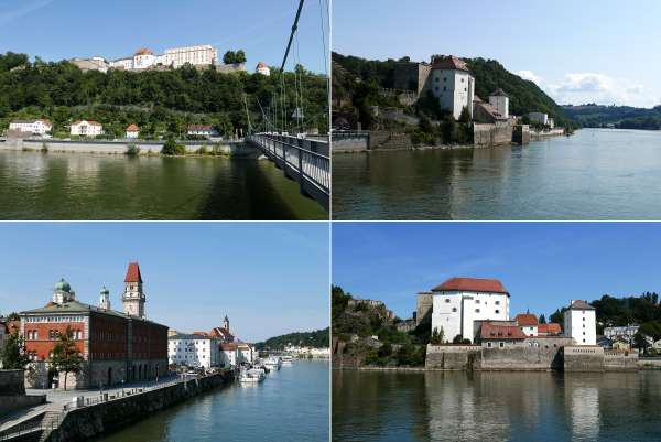 Vyhlídka z Luitpoldbrücke v Pasově