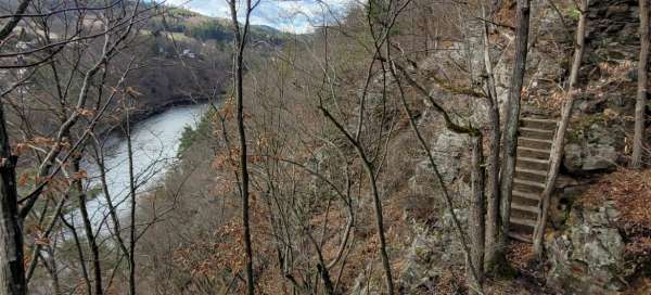 Geschriebene Felsen - Blick auf die Moldau