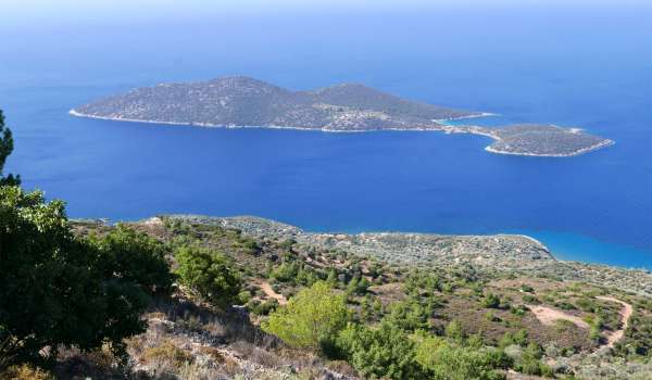 View of the island of Samiopoula