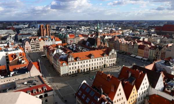 Vista da Praça do Mercado em Wroclaw