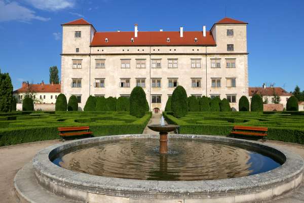 La vista più famosa del castello di Bučovice