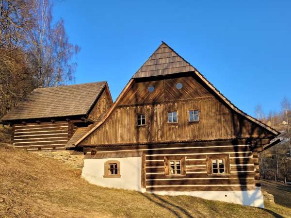 Preserved log cabin