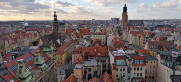 Uitzicht op Wroclaw vanaf de Pokutnice-brug