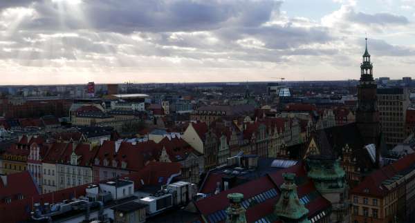 Uitzicht op het zuidwesten van Wroclaw