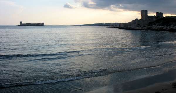 Château directement sur la plage