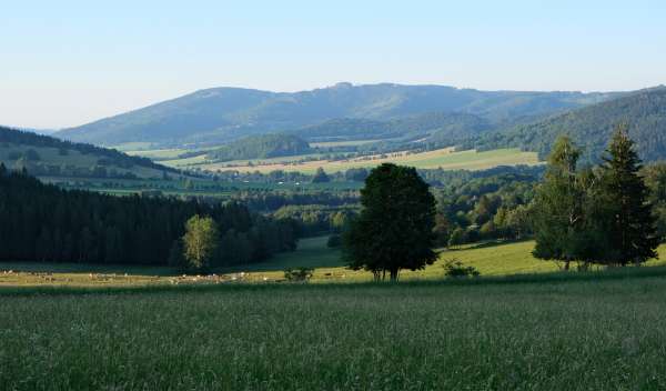 Blick auf Bělá pod Pradědem