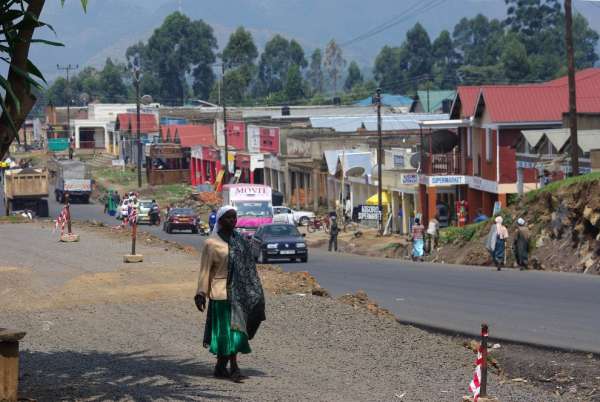The main street in Kisoro