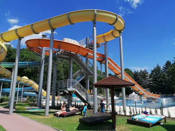 Three water slides