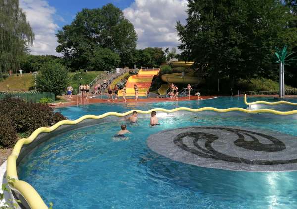 Wild river in the swimming pool area