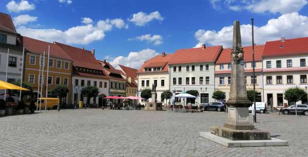 Jalon du bureau de poste polono-saxon à Hoyerswerda