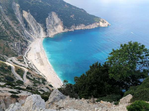 O miradouro mais famoso da praia de Myrtos