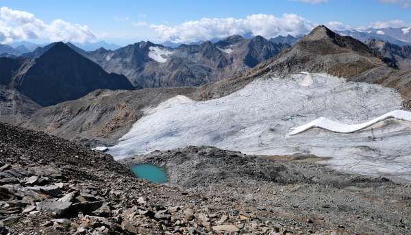 Uitzicht op de Gaiskarferner-gletsjer