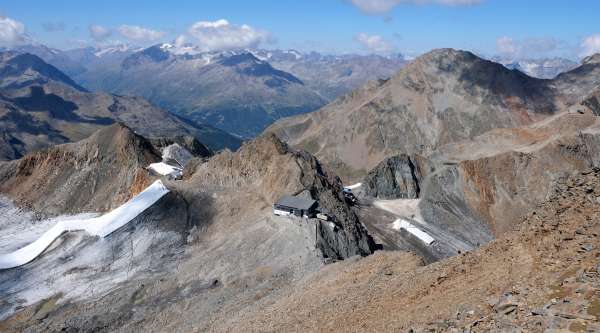 Výhled na Top of Tyrol z vrchu