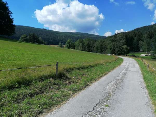 Wide valley in front of Dolní Lysečina