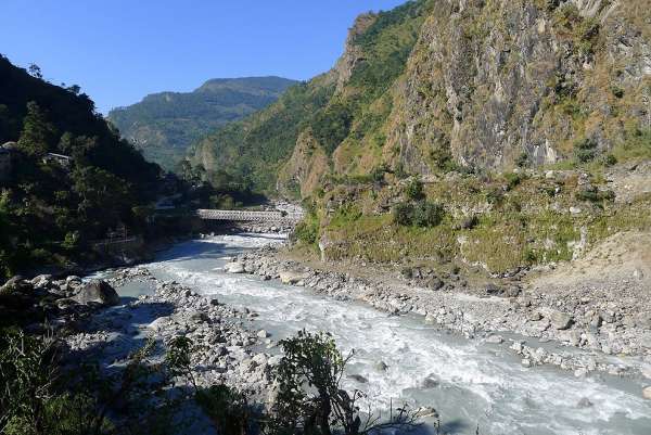 Samenvloeiing van Kali Gandaki en Ghar Khola