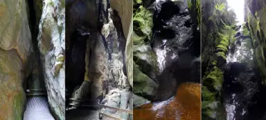 Una grande cascata nelle rocce Adršpašské