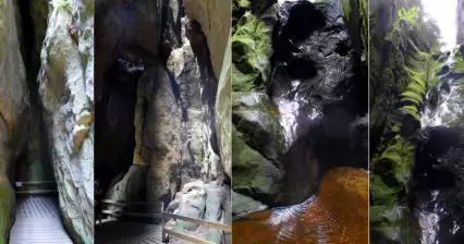 A large waterfall in the Adršpašské rocks