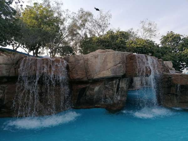 Pools with waterfalls