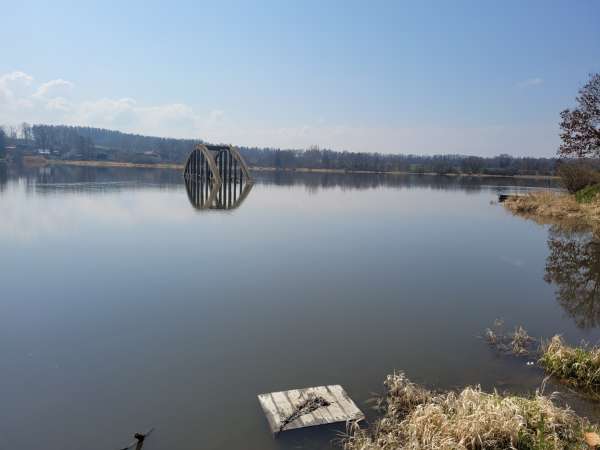 Flooded bridge