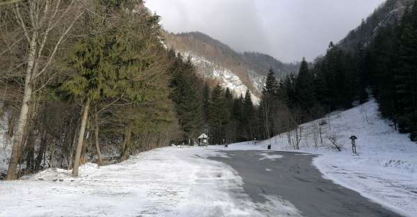 O ponto de partida da caminhada para Kvačianská dolina