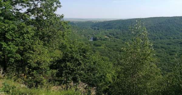 View down to the plains