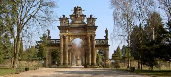 Portal of the new cemetery in Hořice: Weather and season