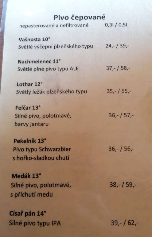 Pivní menu