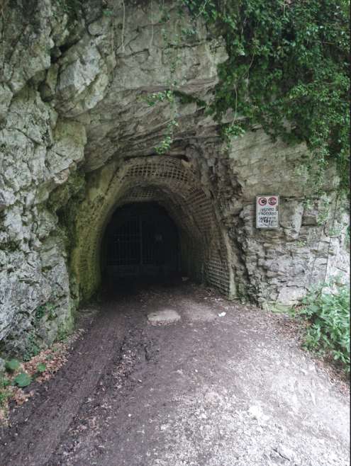 A extremidade superior do túnel